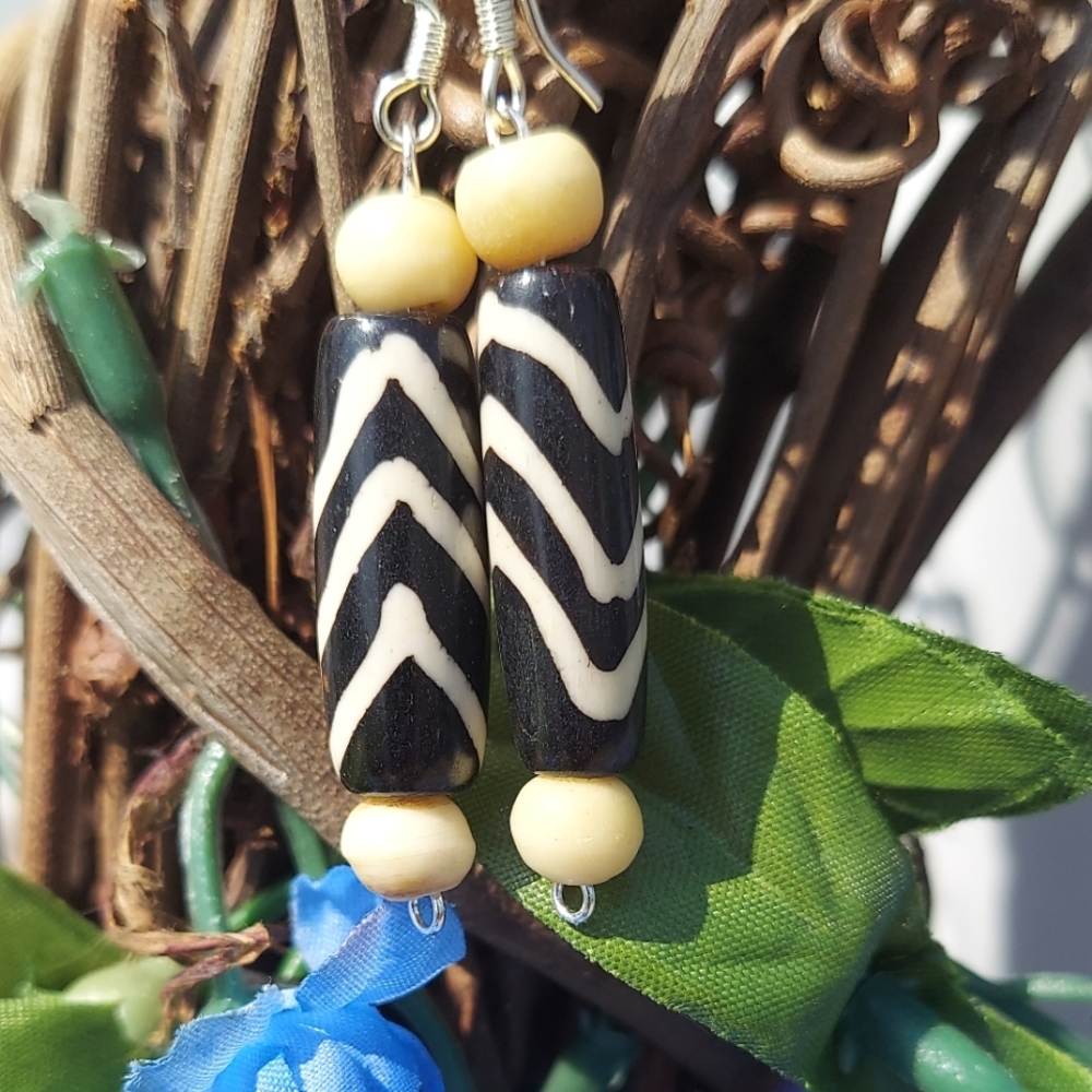 African wood earrings.